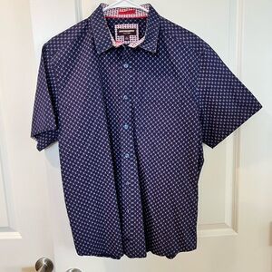 Johnston & Murphy Dark Blue Geometric Men's Shirt
